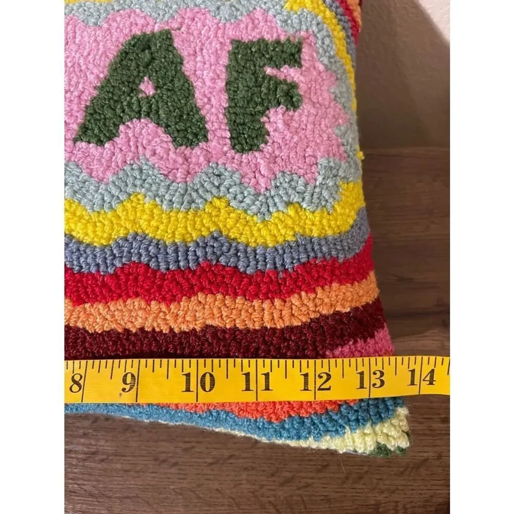 Colorful 'LIT AF' Decorative Pillow — Multicolor Accent